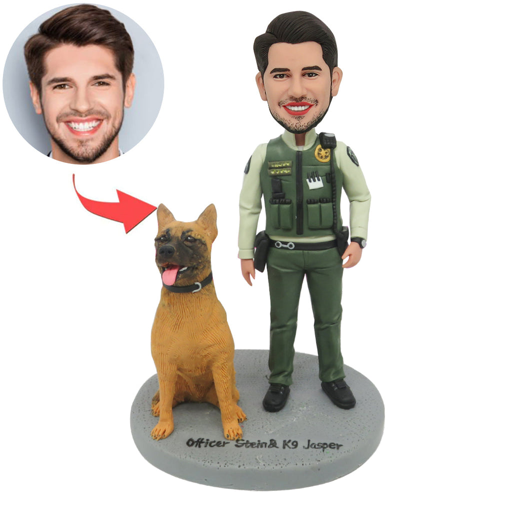 Bobblehead policier personnalisé avec chien