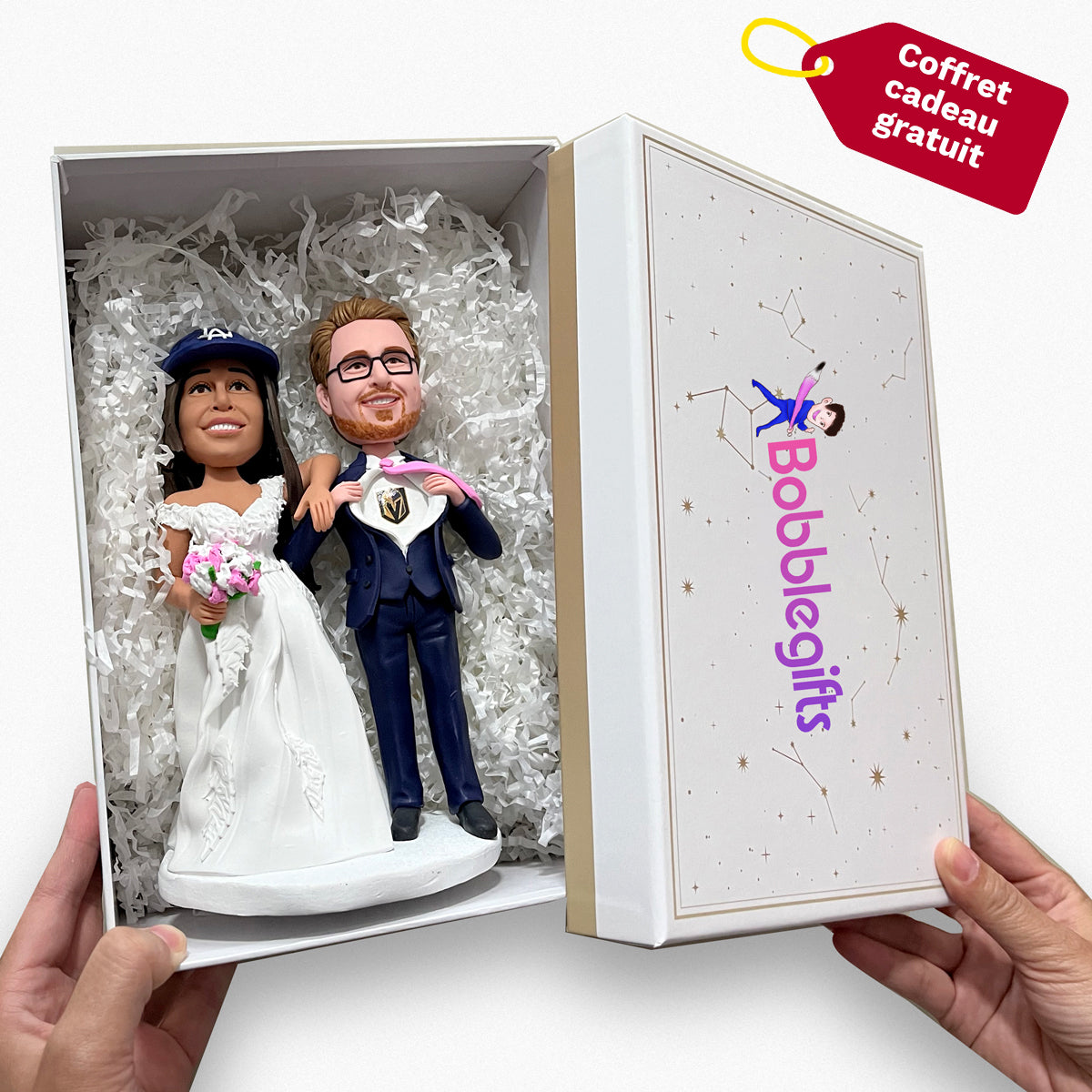 Poupée de bobblehead de couple de mariage personnalisé