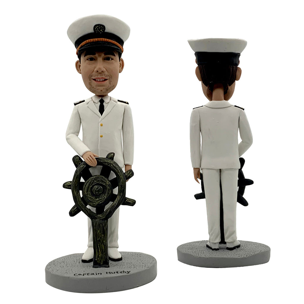 Capitaine personnalisé Bobblehead Doll with Rudder