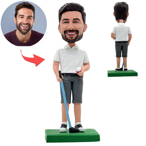 Bobblehead golf personnalisé Homme d'affaires Sportswear