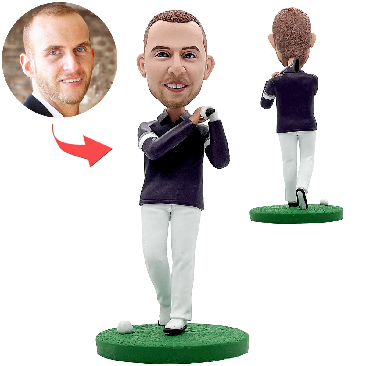 Happy Golf Business Man personnalisé Bobblehead