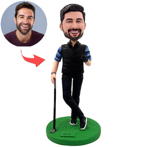 Jouer un homme d'affaires de golf Bobblehead