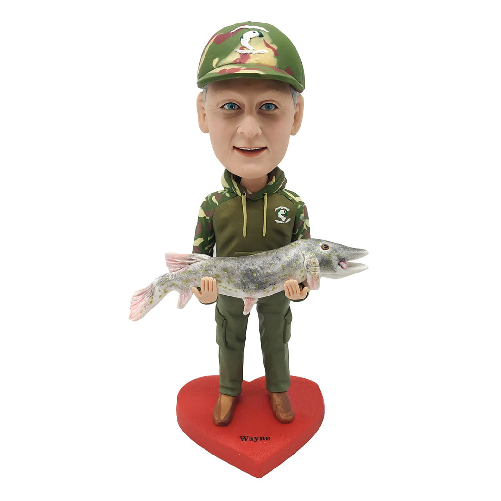 Cadeau de bobblehead pour les papas de pêche