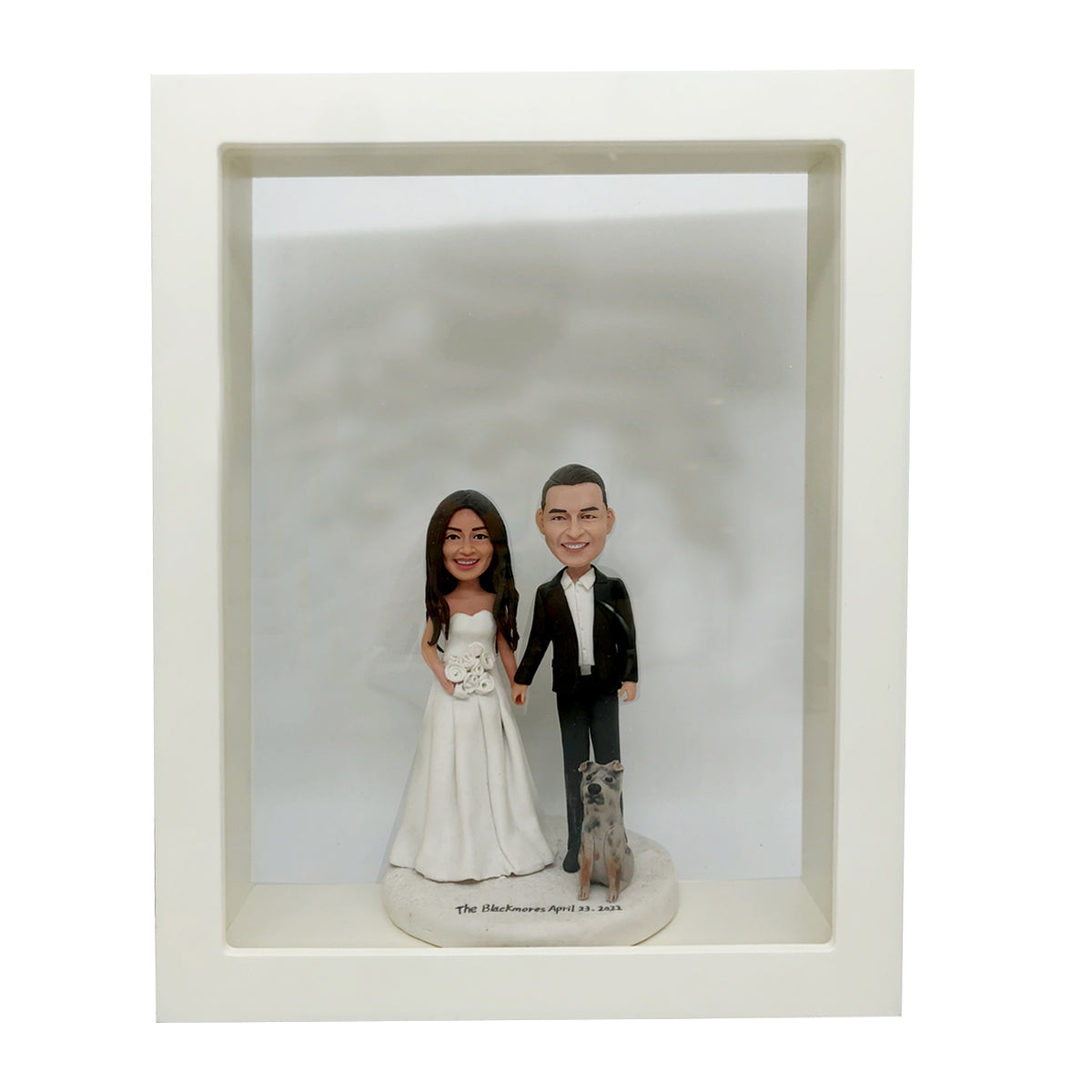 Cadre photo de couple de mariage Bobblehead