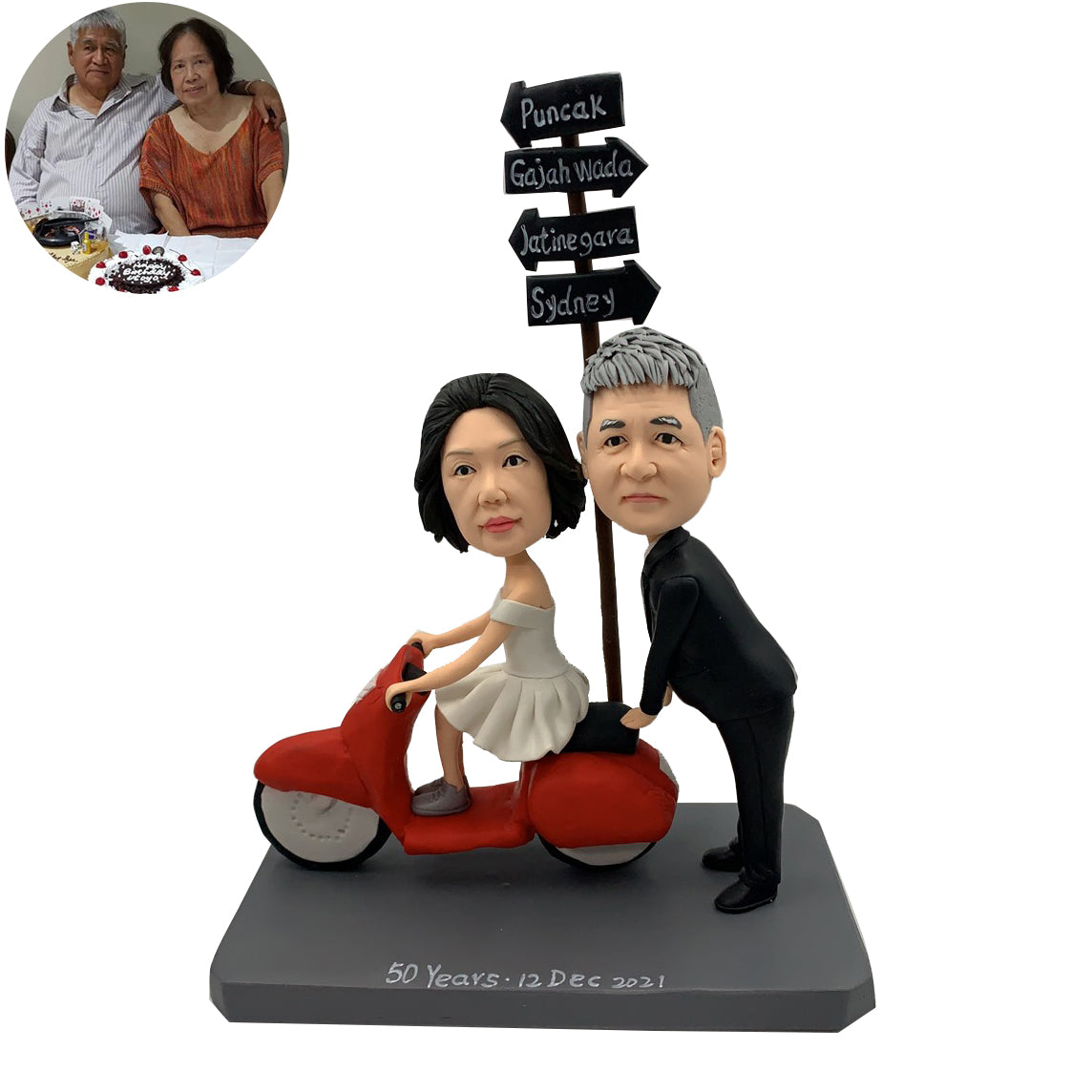 Bobblehead personnalisé pour les parents Gift d'anniversaire de mariage