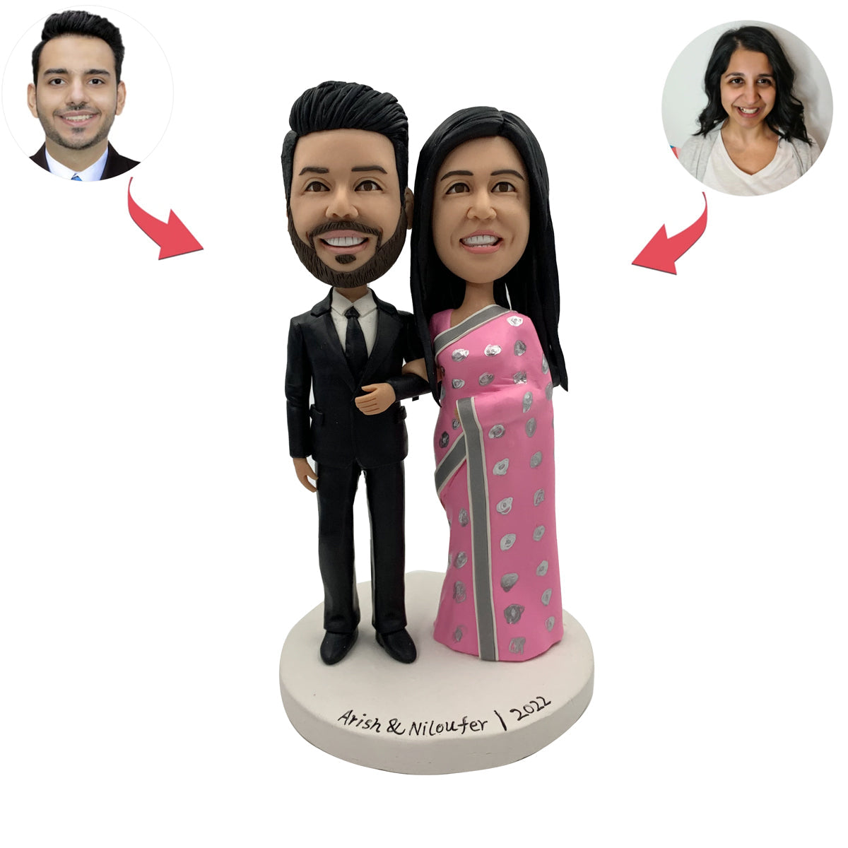 Bobblehead personnalisé de couple indien